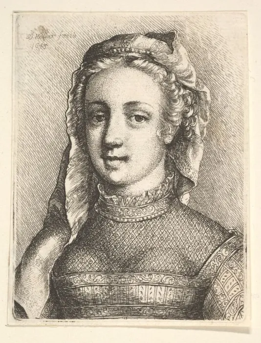 Framed Print : Head and shoulders of a woman with a veil and diaphanous neckware, 1645 Framed Print : Head and shoulders of a woman with a veil and diaphanous neckware, 1645