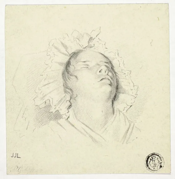 Framed Print : Head of Sleeping Girl, 1800. Creator: Pieter Gaal Framed Print : Head of Sleeping Girl, 1800. Creator: Pieter Gaal