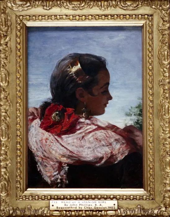 Framed Print : Head of a Spanish Girl, 1860. Artist: John Phillip Framed Print : Head of a Spanish Girl, 1860. Artist: John Phillip