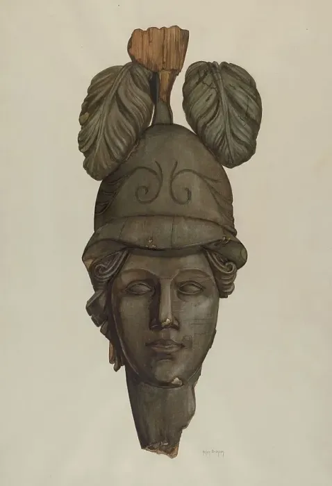 Framed Print : Head from a Statue: Minerva, 1935 / 1942. Creator: Helen Bronson