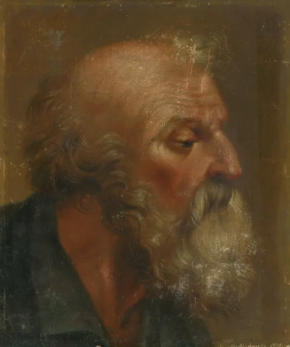 Framed Print : Head Study of an Apostle, 1835. Creator: H Mednyanszky Framed Print : Head Study of an Apostle, 1835. Creator: H Mednyanszky