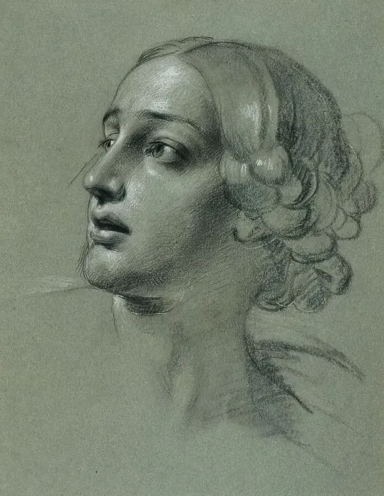 Framed Print : Head study for Arindal and Daura, around 1820 / 1855. Creator: Johann Peter Krafft. Head study for Arindal and Daura, around 1820 / 1855. Creator: Johann Peter Krafft Framed Print : Head study for Arindal and Daura, around 1820 / 1855. Creator: Johann Peter Krafft. Head study for Arindal and Daura, around 1820 / 1855. Creator: Johann Peter Krafft
