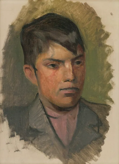Framed Print : Head Study of a Boy in a Pink Shirt, 1880-1900. Creator: Ladislav Mednyanszky Framed Print : Head Study of a Boy in a Pink Shirt, 1880-1900. Creator: Ladislav Mednyanszky