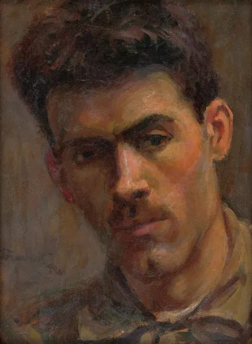 Framed Print : Head Study of a Man, 1920. Creator: Ladislav Treskon Framed Print : Head Study of a Man, 1920. Creator: Ladislav Treskon