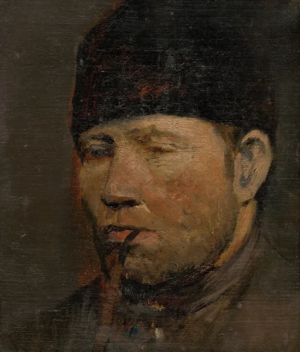 Framed Print : Head Study of a Peasant with a Pipe, 1880-1900. Creator: Ladislav Mednyanszky Framed Print : Head Study of a Peasant with a Pipe, 1880-1900. Creator: Ladislav Mednyanszky