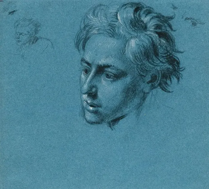 Framed Print : Head study for the “Scene from the Tyrolean Struggle for Freedom”, around 1840. Creator: Johann Peter Krafft Framed Print : Head study for the “Scene from the Tyrolean Struggle for Freedom”, around 1840. Creator: Johann Peter Krafft