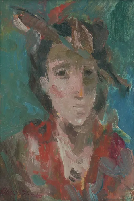 Framed Print : Head study of a woman in a hat, 1940. Creator: Bedrich Hoffstadter Framed Print : Head study of a woman in a hat, 1940. Creator: Bedrich Hoffstadter
