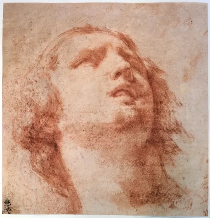 Framed Print : Head study of a woman looking up, 17th century. Artist: Pietro da Cortona Framed Print : Head study of a woman looking up, 17th century. Artist: Pietro da Cortona