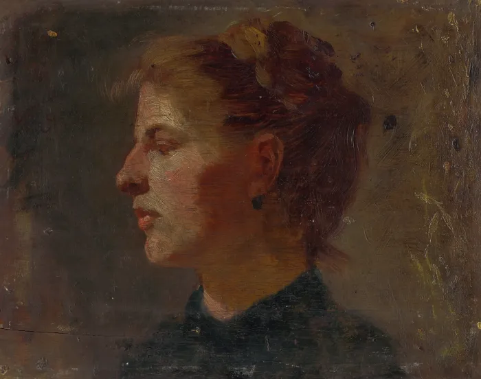 Framed Print : Head Study of a Younger Woman, around 1900. Creator: Ferdinand Katona Framed Print : Head Study of a Younger Woman, around 1900. Creator: Ferdinand Katona