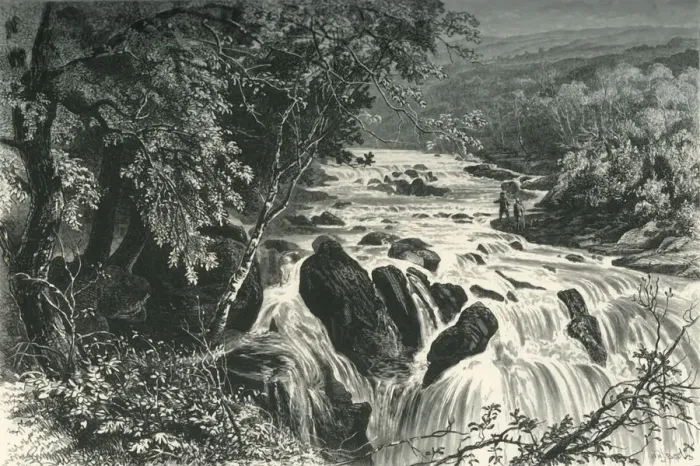 Framed Print : At the Head of the Swallow Falls, c1870 Framed Print : At the Head of the Swallow Falls, c1870