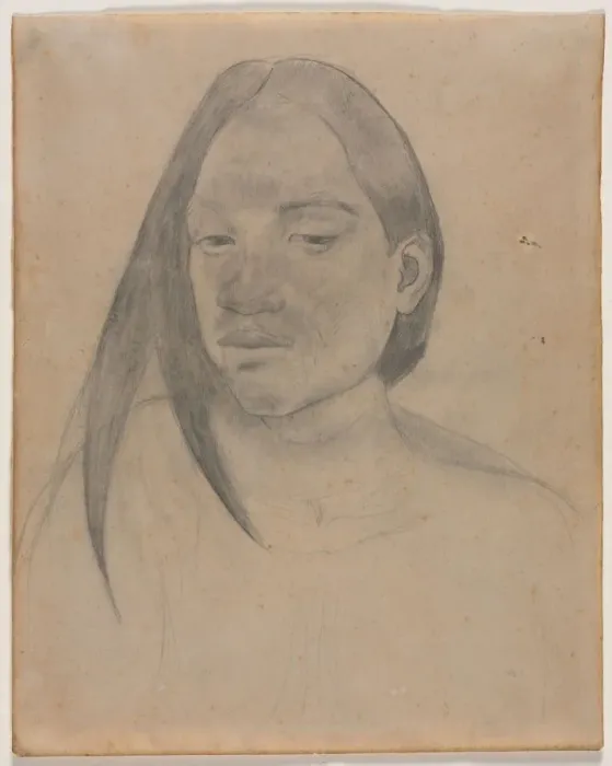 Framed Print : Head of a Tahitian Woman, 1891. Creator: Paul Gauguin (French, 1848-1903) Framed Print : Head of a Tahitian Woman, 1891. Creator: Paul Gauguin (French, 1848-1903)