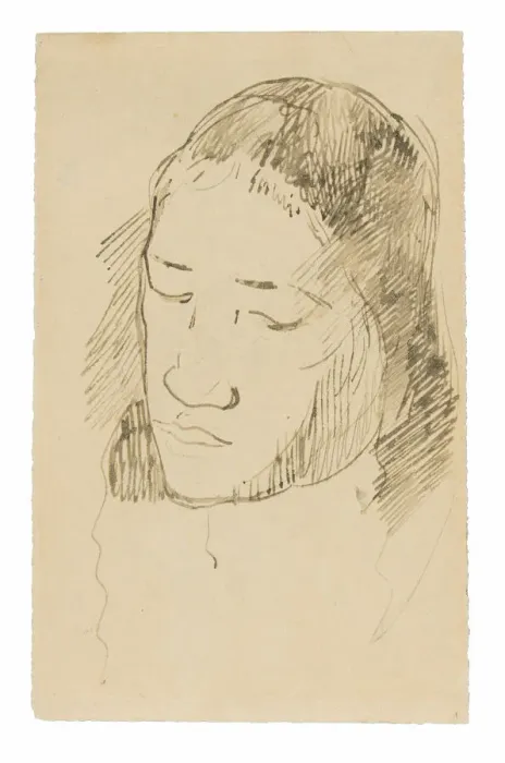 Framed Print : Head of a Tahitian Woman (recto), Sketches of Anatomical Details (verso), 1891 / 93 Framed Print : Head of a Tahitian Woman (recto), Sketches of Anatomical Details (verso), 1891 / 93