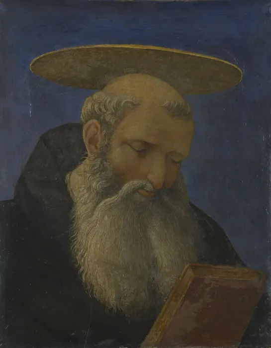 Framed Print : Head of a Tonsured, Bearded Saint (from Carnesecchi Tabernacle), c. 1440. Artist: Veneziano, Domenico (ca 1410-1461) Framed Print : Head of a Tonsured, Bearded Saint (from Carnesecchi Tabernacle), c. 1440. Artist: Veneziano, Domenico (ca 1410-1461)