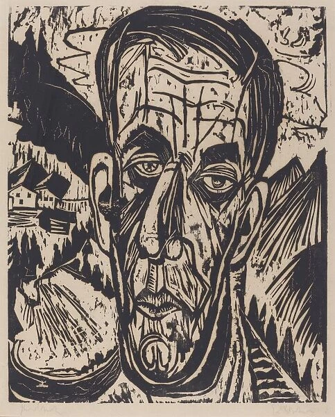 Head of van de Velde, Bright (Kopf van de Velde, Hell), 1917. Creator: Ernst Kirchner