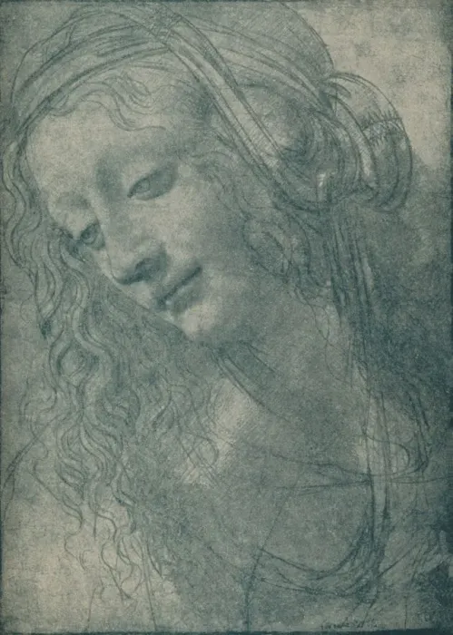 Framed Print : Head of a Virgin, c15th century, (1932). Artist: Leonardo da Vinci Framed Print : Head of a Virgin, c15th century, (1932). Artist: Leonardo da Vinci
