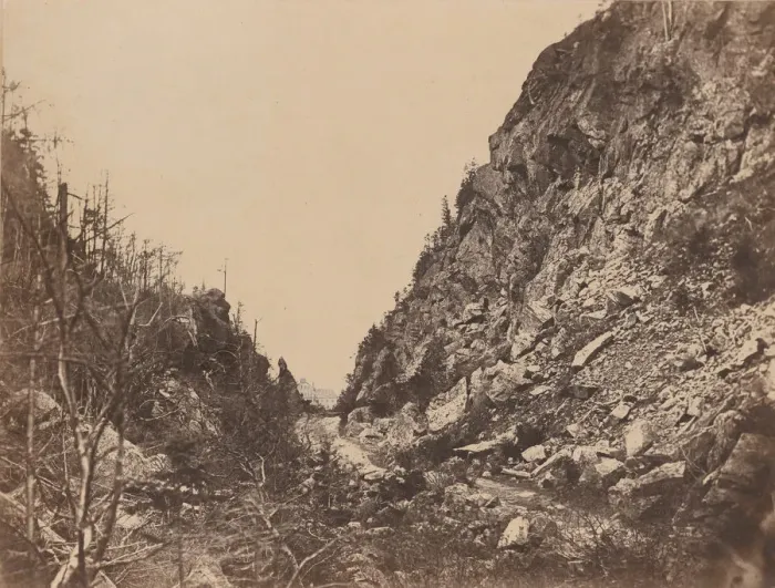 Framed Print : Head of the White Mountain Notch, Crawford House, 1854. Creator: James Wallace Black Framed Print : Head of the White Mountain Notch, Crawford House, 1854. Creator: James Wallace Black