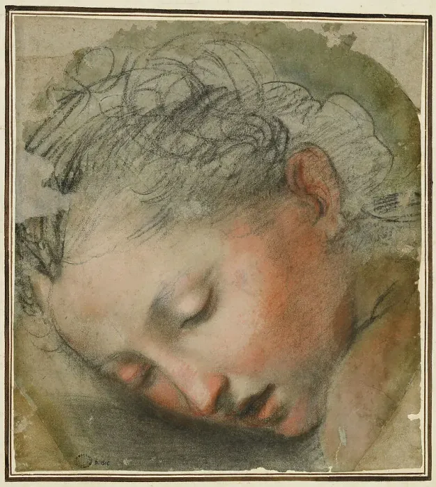 Framed Print : Head of a woman, 1568. Creator: Barocci, Federigo (1528-1612) Framed Print : Head of a woman, 1568. Creator: Barocci, Federigo (1528-1612)