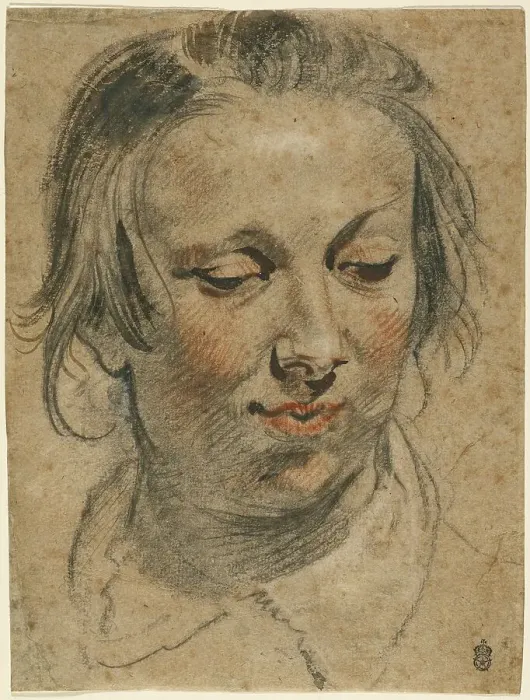 Framed Print : Head of a Woman, about 1635. Creator: Jacob Jordaens I Framed Print : Head of a Woman, about 1635. Creator: Jacob Jordaens I