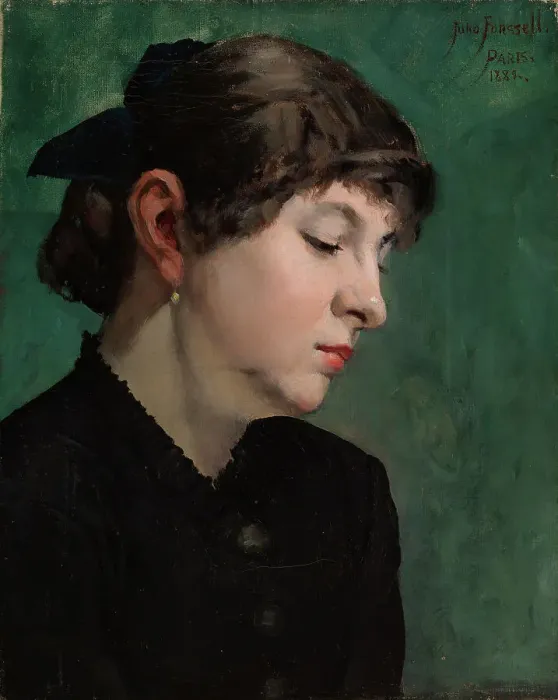 Framed Print : Head of a Woman, 1882. Creator: Juho Forsell Framed Print : Head of a Woman, 1882. Creator: Juho Forsell