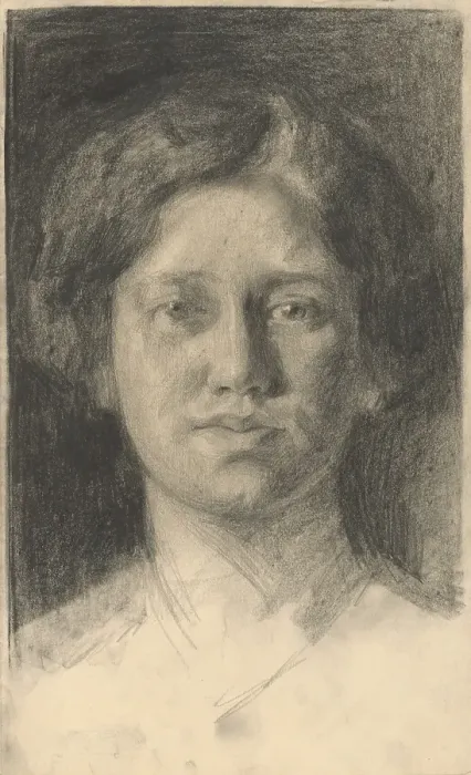 Framed Print : Head of a woman, 1911-1912. Creator: Eduard Putra Framed Print : Head of a woman, 1911-1912. Creator: Eduard Putra