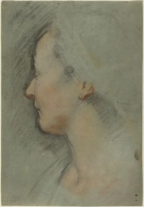 Framed Print : Head of a Woman, c. 1584. Creator: Federico Barocci Framed Print : Head of a Woman, c. 1584. Creator: Federico Barocci