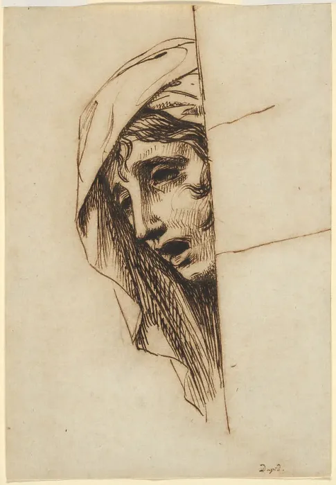 Framed Print : Head of a Woman, c. 1780. Creator: Jacques-Louis David Framed Print : Head of a Woman, c. 1780. Creator: Jacques-Louis David