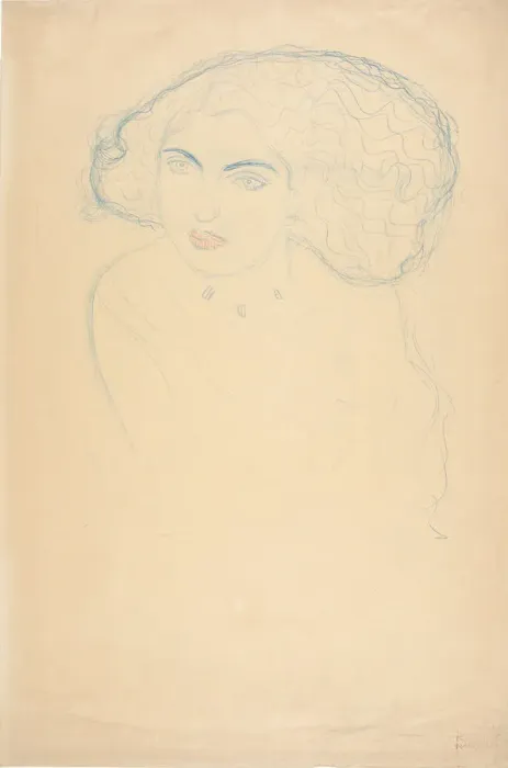 Framed Print : Head of a Woman, c. 1916. Creator: Klimt, Gustav (1862-1918) Framed Print : Head of a Woman, c. 1916. Creator: Klimt, Gustav (1862-1918)