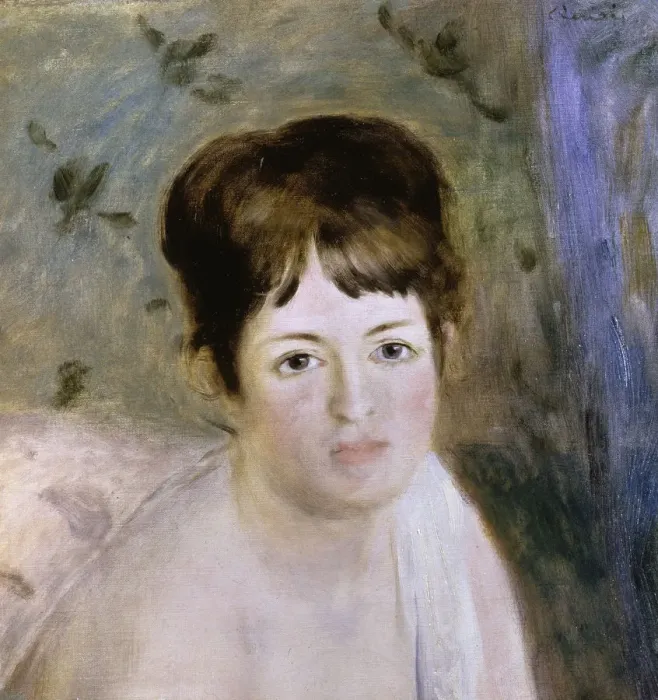 Framed Print : Head of a Woman, c1876. Artist: Pierre-Auguste Renoir Framed Print : Head of a Woman, c1876. Artist: Pierre-Auguste Renoir