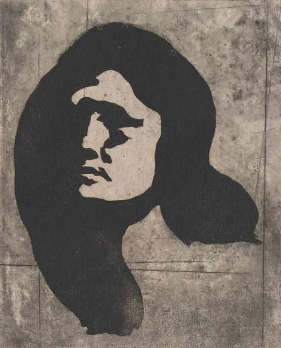 Framed Print : Head of a Woman, ca. 1904. Creator: Eugene Carriere Framed Print : Head of a Woman, ca. 1904. Creator: Eugene Carriere