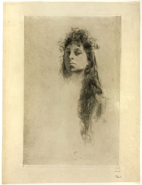 Head of a Woman with Long Hair, n. d. Creator: Robert Frederick Blum