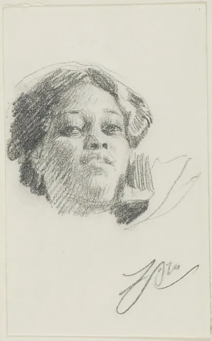 Framed Print : Head of a Woman, n.d. Creator: Anders Leonard Zorn Framed Print : Head of a Woman, n.d. Creator: Anders Leonard Zorn
