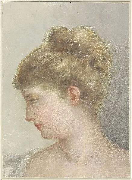 Head of a woman, profile facing left, 1837-1892. Creator: Albert Martin