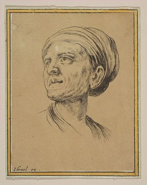Head of a Woman in Three Quarter View, from Various heads and figures (Diverses té