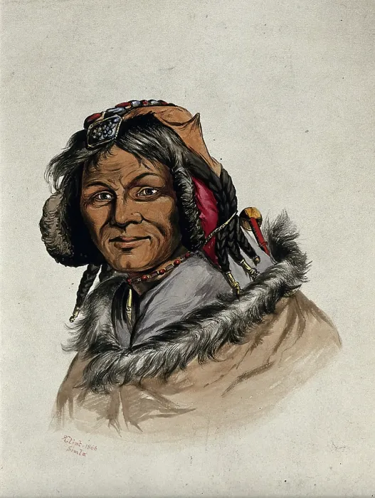 Framed Print : Head of a woman of Simla, 1866. Creator: R Clint Framed Print : Head of a woman of Simla, 1866. Creator: R Clint