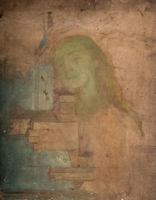 Framed Print : Head of A Woman Superimposed Over Italian Building, 1880-1900. Creator: Louisa Starr Framed Print : Head of A Woman Superimposed Over Italian Building, 1880-1900. Creator: Louisa Starr