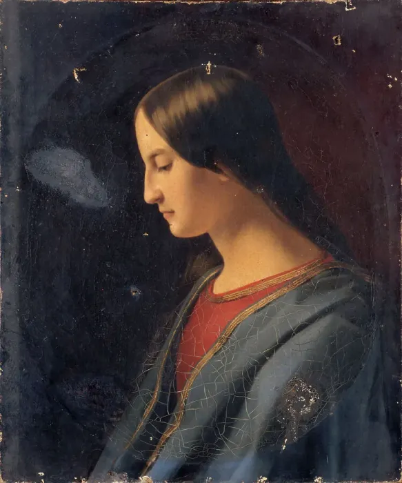 Framed Print : Head of a woman (the Virgin?), 1842. Creator: Emma Leroux de Lincy Framed Print : Head of a woman (the Virgin?), 1842. Creator: Emma Leroux de Lincy