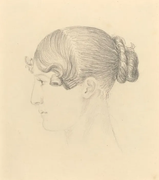 Framed Print : Head of a Woman (Theresa Turner?). Creator: John Flaxman Framed Print : Head of a Woman (Theresa Turner?). Creator: John Flaxman