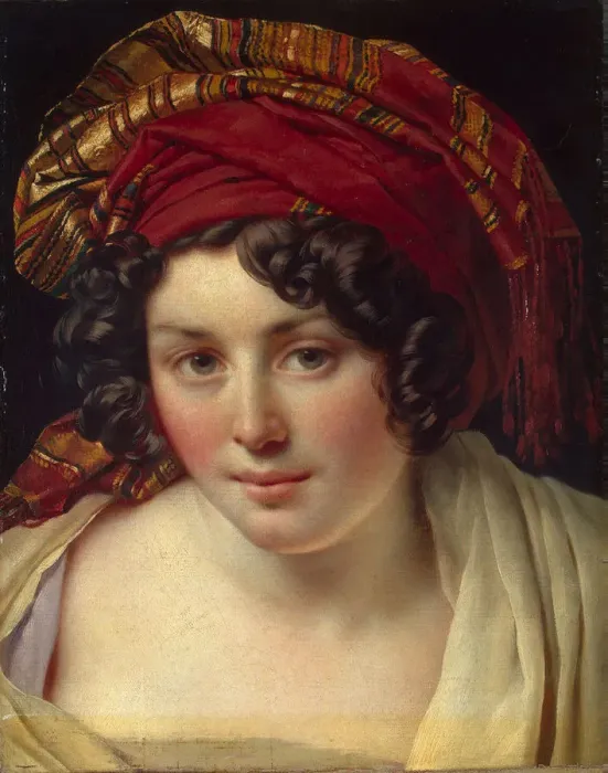 Framed Print : Head of a Woman in a Turban, ca 1820. Artist: Girodet de Roucy Trioson, Anne Louis (1767-1824) Framed Print : Head of a Woman in a Turban, ca 1820. Artist: Girodet de Roucy Trioson, Anne Louis (1767-1824)