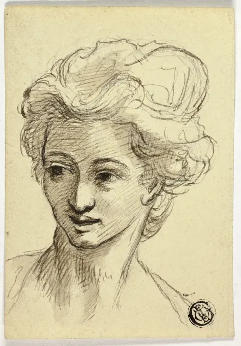 Framed Print : Head of Woman, Turning Left, n. d. Creator: tyle of Angelica Kauffmann Swiss, 1741-1807 Framed Print : Head of Woman, Turning Left, n. d. Creator: tyle of Angelica Kauffmann Swiss, 1741-1807