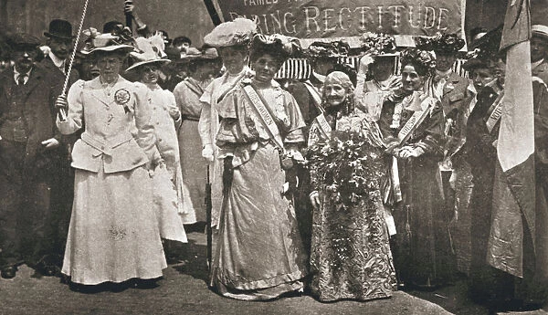 The head of the Womens Sunday Procession to Hyde Park, London, 21 June 1908. Artist