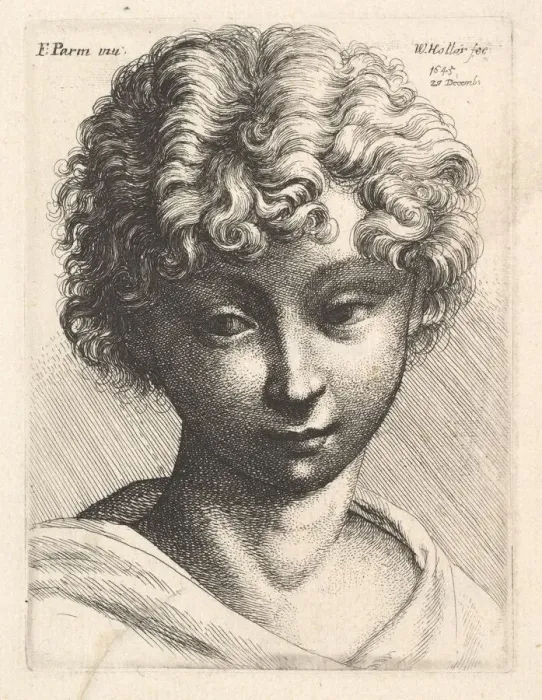 Framed Print : Head of a young girl, 1645. Creator: Wenceslaus Hollar Framed Print : Head of a young girl, 1645. Creator: Wenceslaus Hollar