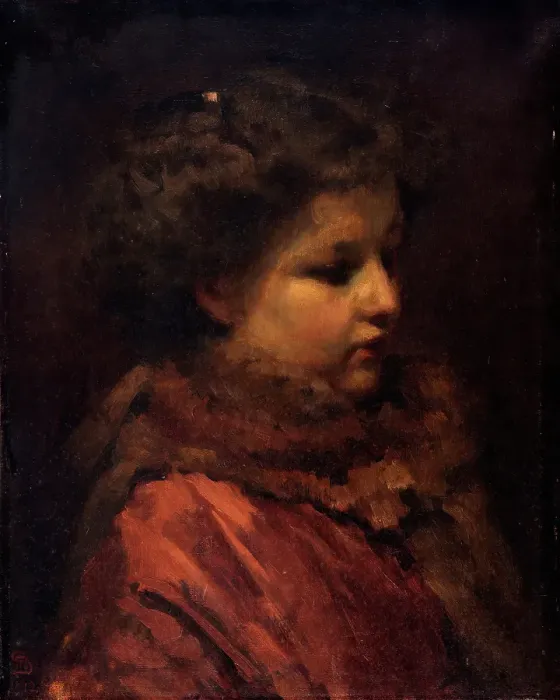 Framed Print : Head of a young girl, 1912. Creator: Frans Schwartz Framed Print : Head of a young girl, 1912. Creator: Frans Schwartz