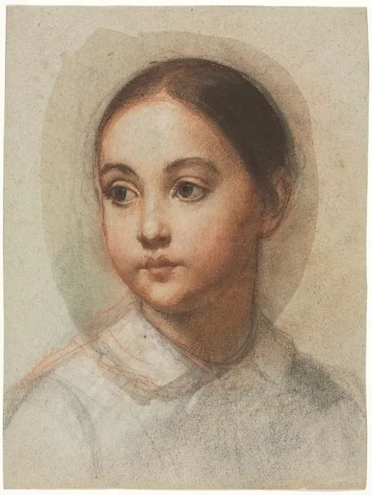 Framed Print : Head of a Young Girl, c. 1857. Creator: Alexandre Hesse (French, 1806-1879) Framed Print : Head of a Young Girl, c. 1857. Creator: Alexandre Hesse (French, 1806-1879)