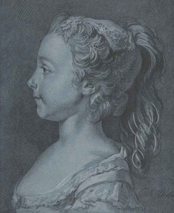 Framed Print : Head of a Young Girl in Profile, 18th century. Creator: Louis Marin Bonnet Framed Print : Head of a Young Girl in Profile, 18th century. Creator: Louis Marin Bonnet