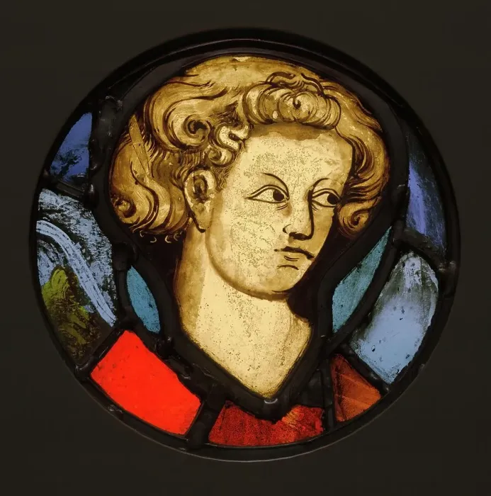 Framed Print : Head of a Young Man, about 1320-1330. Creator: Unknown Framed Print : Head of a Young Man, about 1320-1330. Creator: Unknown