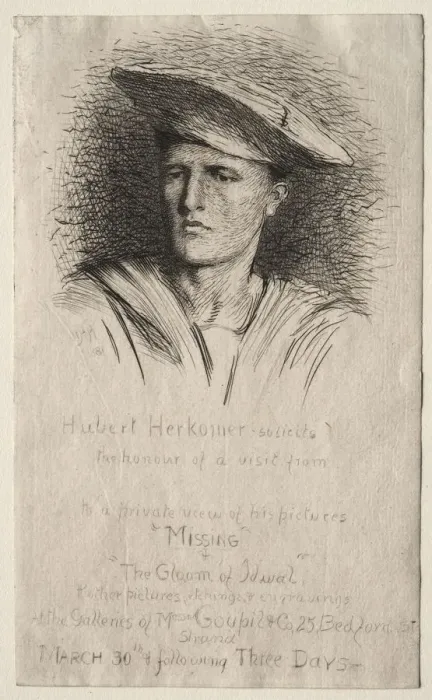 Framed Print : Head of a Young Man, 1881. Creator: Hubert von Herkomer (British, 1849-1914) Framed Print : Head of a Young Man, 1881. Creator: Hubert von Herkomer (British, 1849-1914)