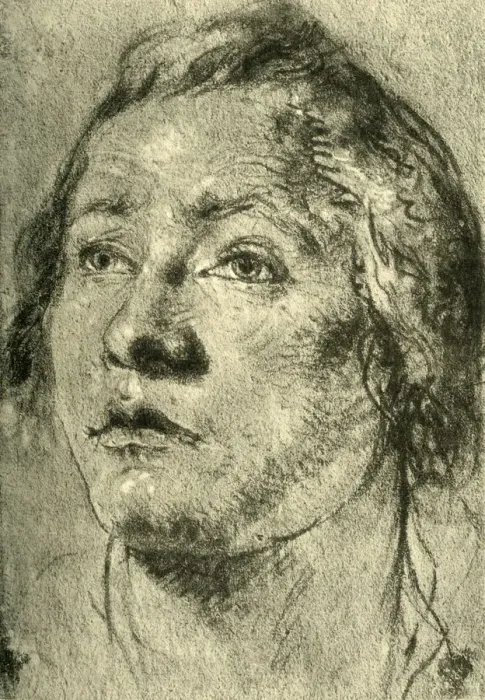 Framed Print : Head of a Young Man, mid 18th century, (1928). Artist: Giovanni Battista Tiepolo Framed Print : Head of a Young Man, mid 18th century, (1928). Artist: Giovanni Battista Tiepolo