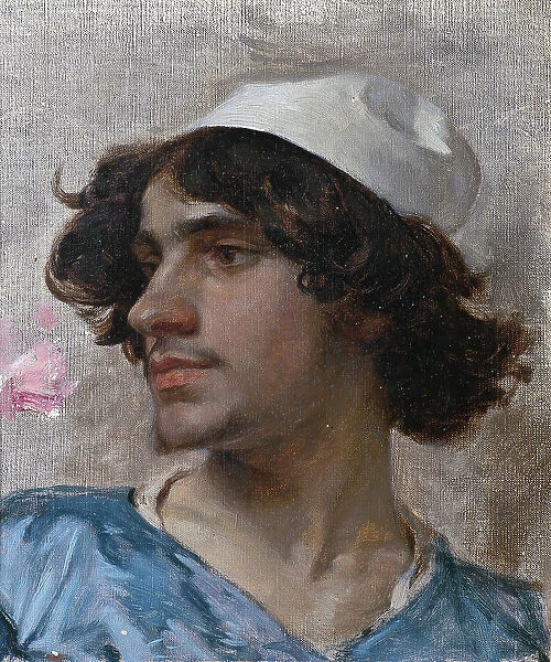 Head of Young man. Study, c19th century. Creator: Charles Bargue