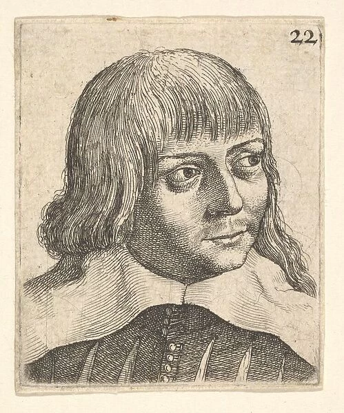 Head of a young man, turned slightly to right, 1625-77. Creator: Wenceslaus Hollar