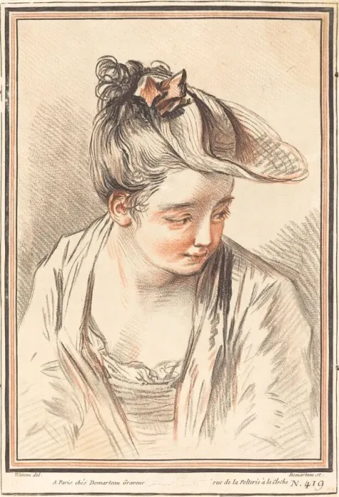 Framed Print : Head of a Young Woman, 1773. Creator: Gilles Demarteau Framed Print : Head of a Young Woman, 1773. Creator: Gilles Demarteau